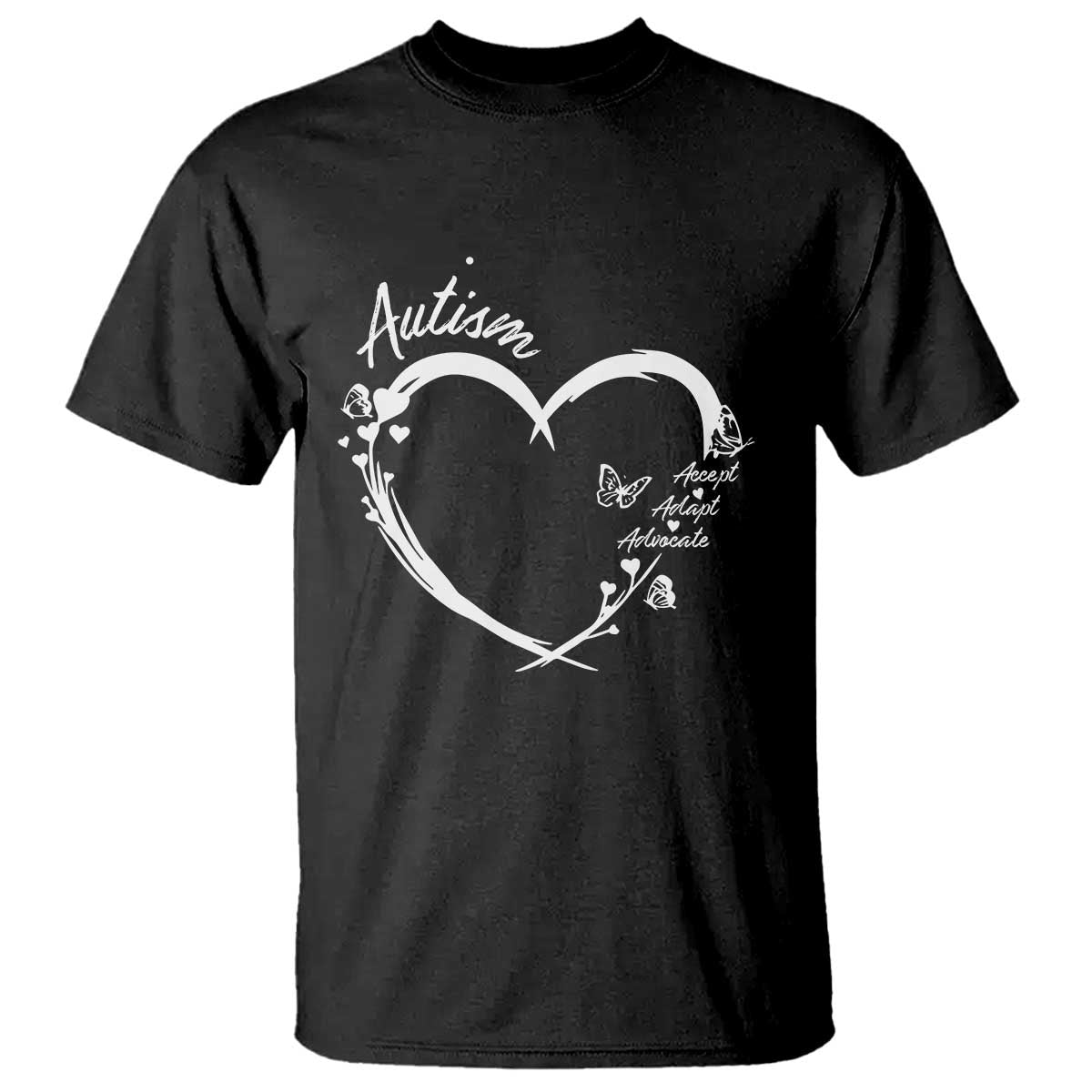 Autism Awareness Adaptation T Shirt Accept Adapt Advocate Love Heart