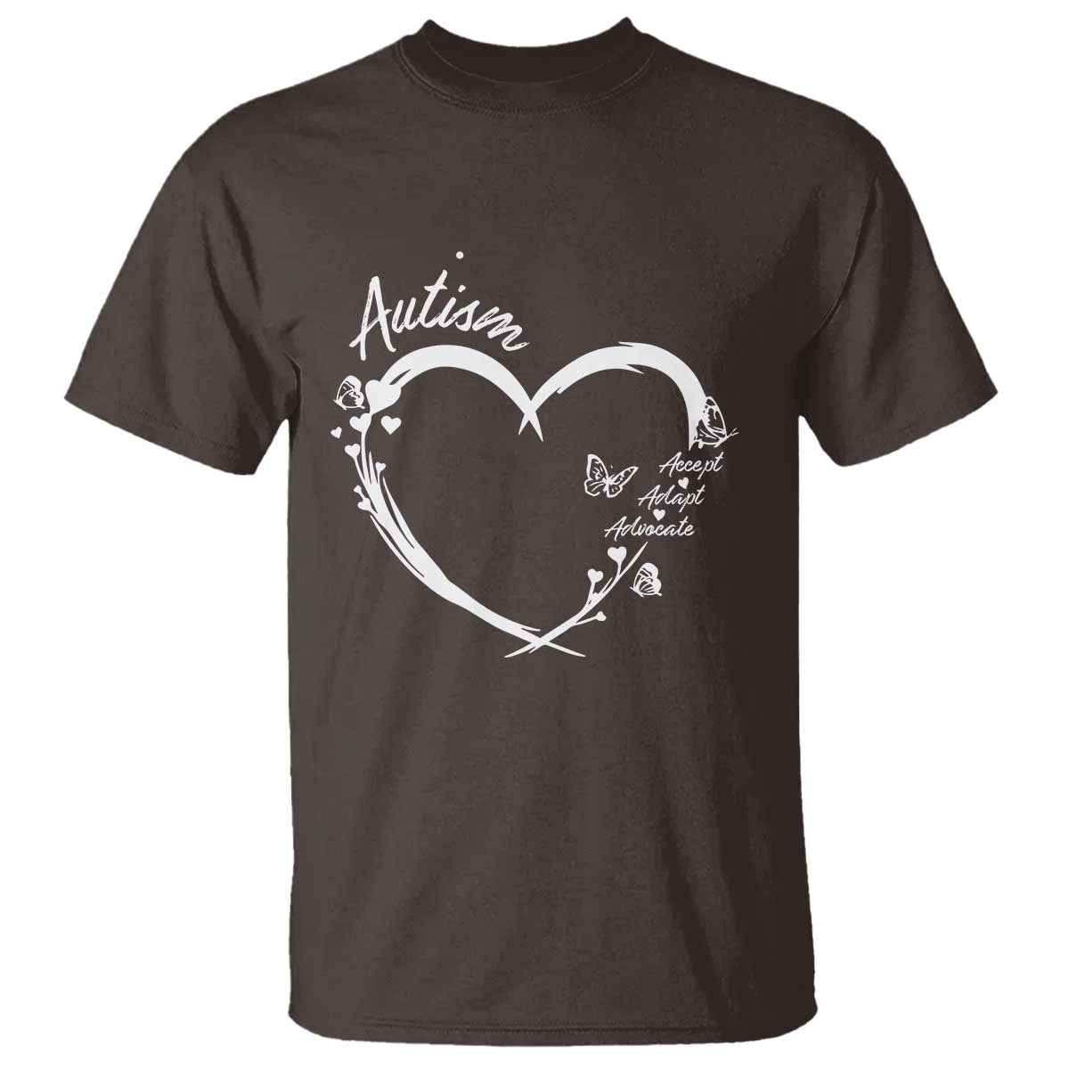 Autism Awareness Adaptation T Shirt Accept Adapt Advocate Love Heart