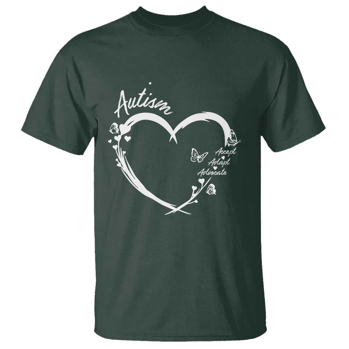 Autism Awareness Adaptation T Shirt Accept Adapt Advocate Love Heart