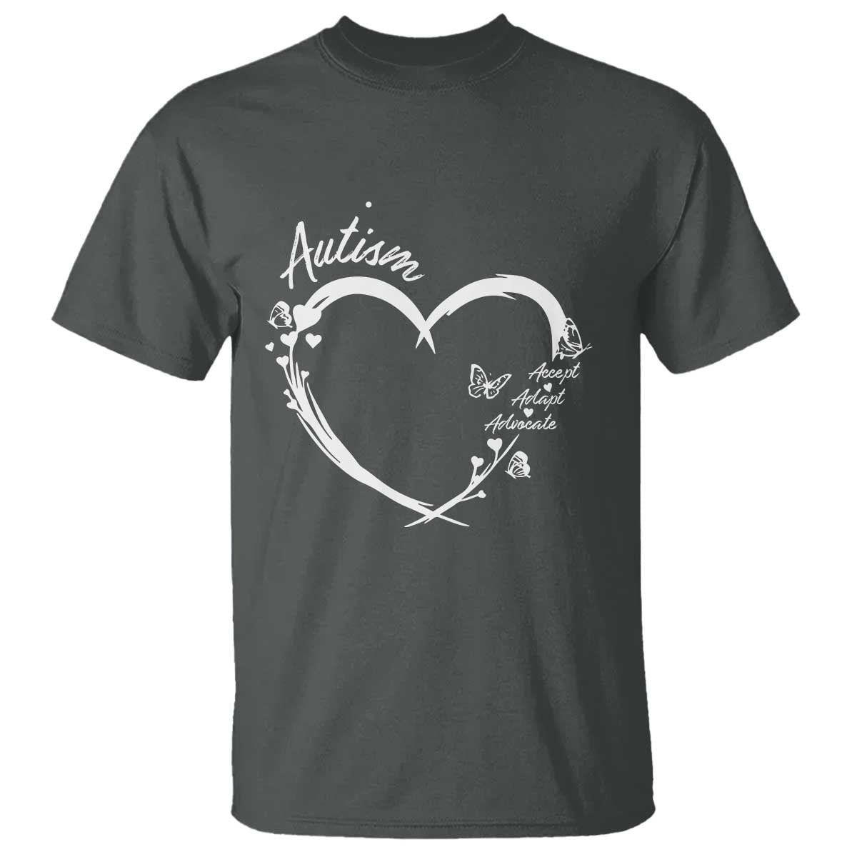 Autism Awareness Adaptation T Shirt Accept Adapt Advocate Love Heart