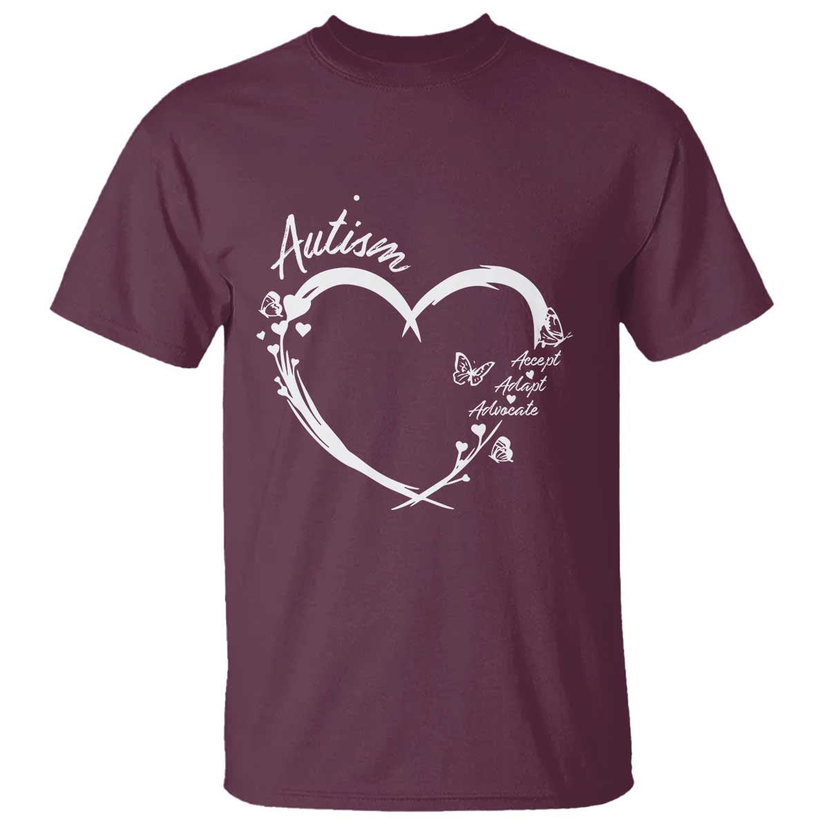 Autism Awareness Adaptation T Shirt Accept Adapt Advocate Love Heart