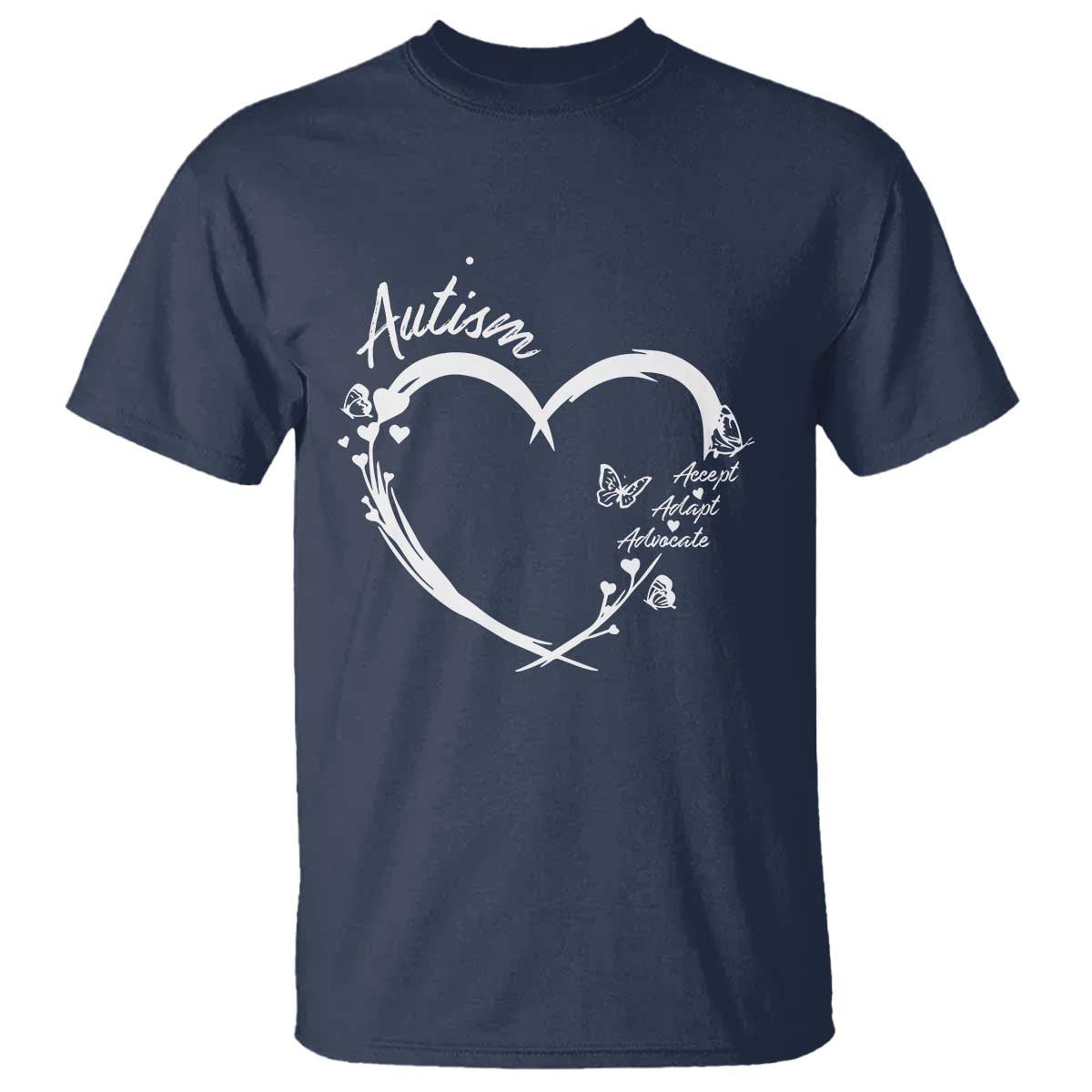 Autism Awareness Adaptation T Shirt Accept Adapt Advocate Love Heart