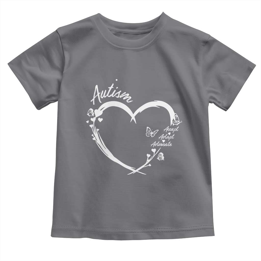 Autism Awareness Adaptation Toddler T Shirt Accept Adapt Advocate Love Heart