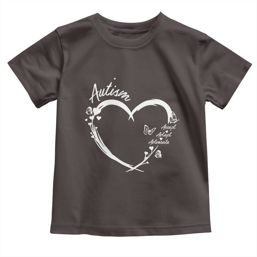 Autism Awareness Adaptation Toddler T Shirt Accept Adapt Advocate Love Heart