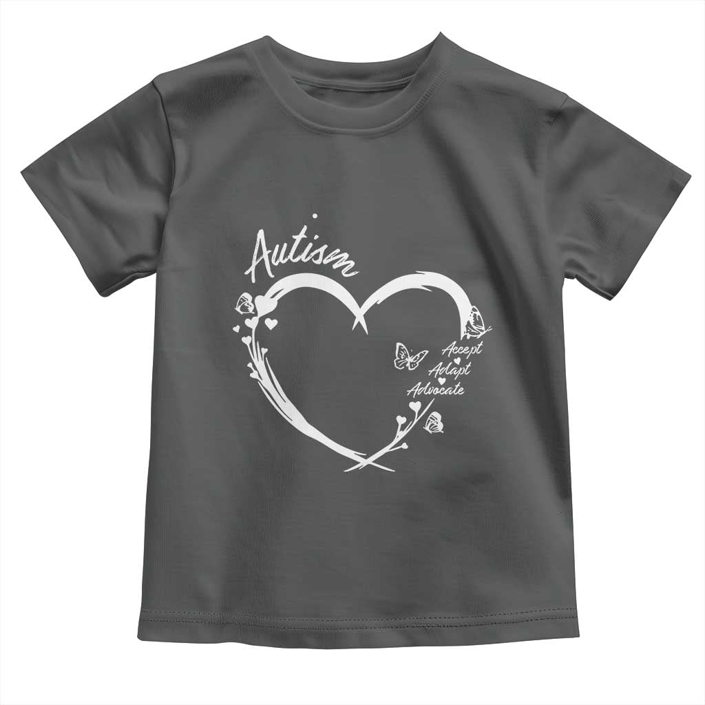 Autism Awareness Adaptation Toddler T Shirt Accept Adapt Advocate Love Heart