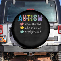 Blessed Autism Mama Spare Tire Cover Often Stressed A Bit of A Mess Totally Blessed