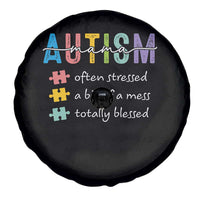 Blessed Autism Mama Spare Tire Cover Often Stressed A Bit of A Mess Totally Blessed