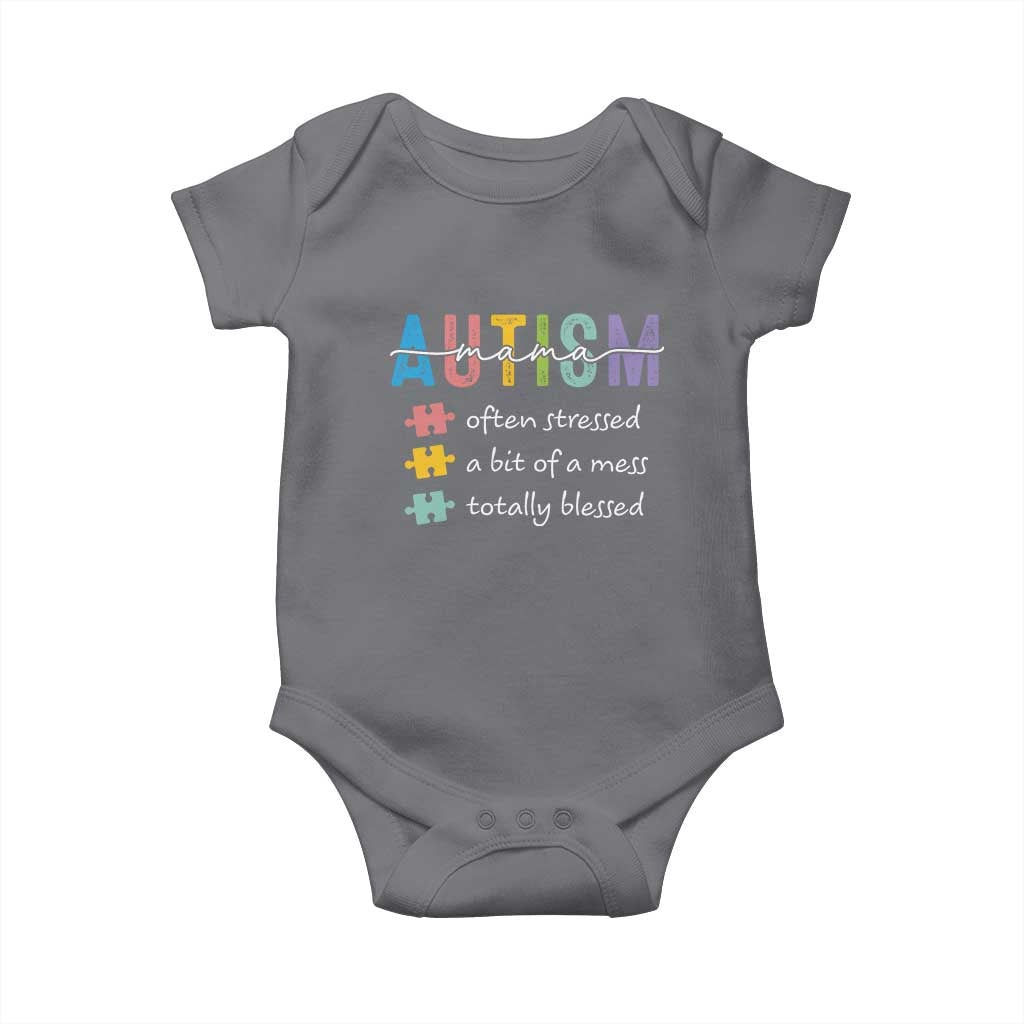 Blessed Autism Mama Baby Onesie Often Stressed A Bit of A Mess Totally Blessed
