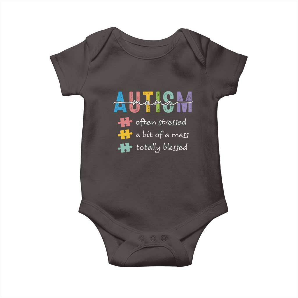Blessed Autism Mama Baby Onesie Often Stressed A Bit of A Mess Totally Blessed