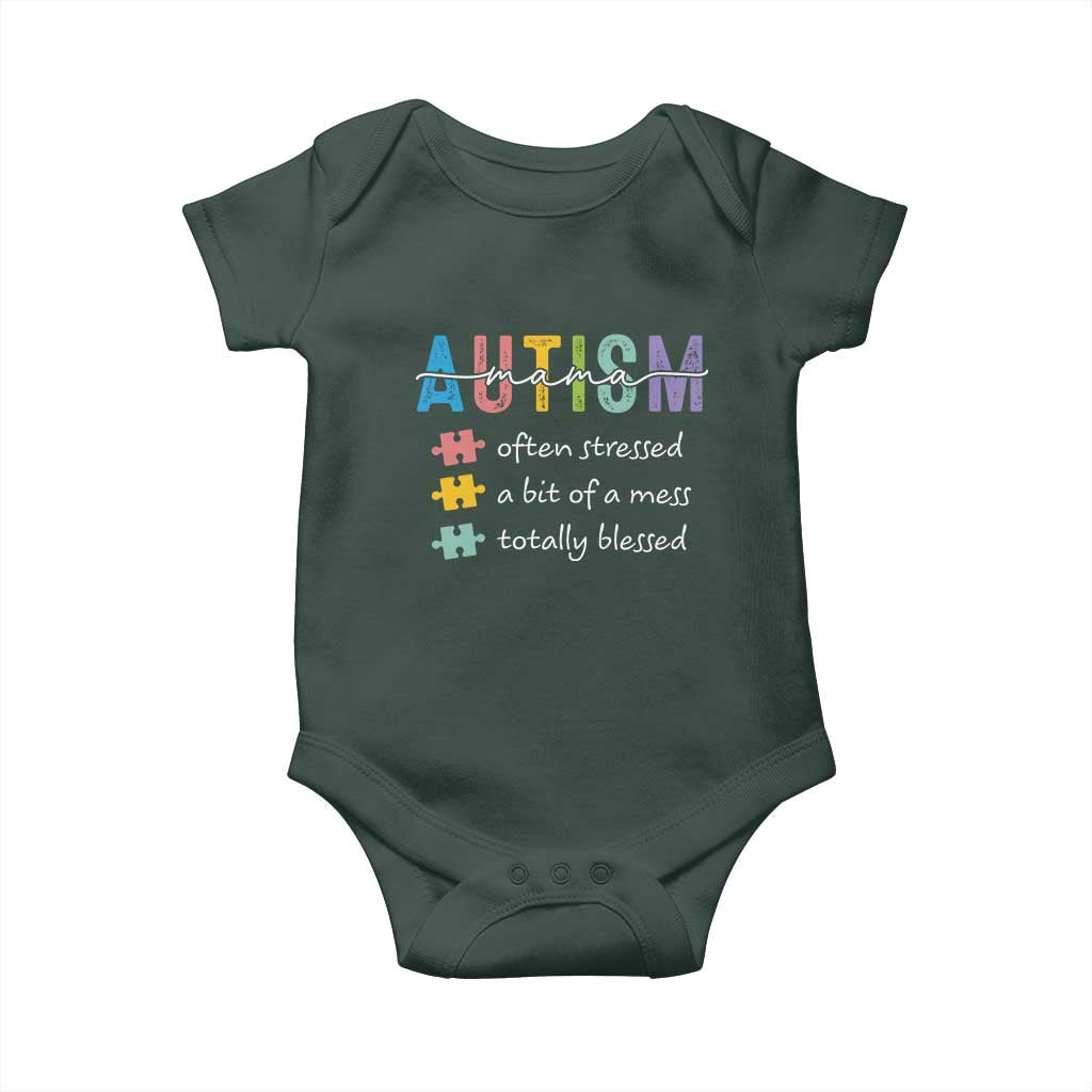 Blessed Autism Mama Baby Onesie Often Stressed A Bit of A Mess Totally Blessed