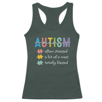 Blessed Autism Mama Racerback Tank Top Often Stressed A Bit of A Mess Totally Blessed