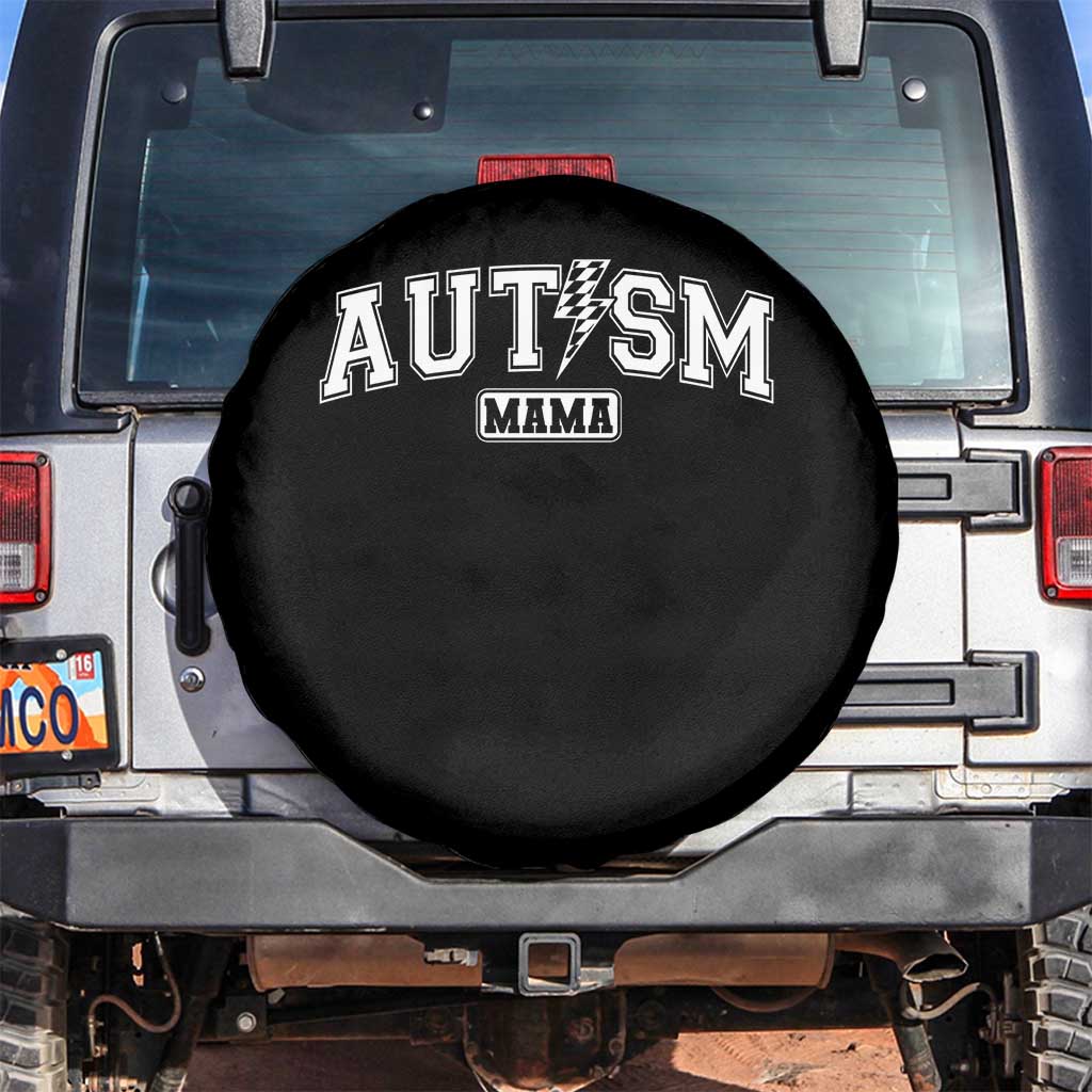 Autism Mama Lightning Bolt Checkered Spare Tire Cover Autistic Mom Blessed