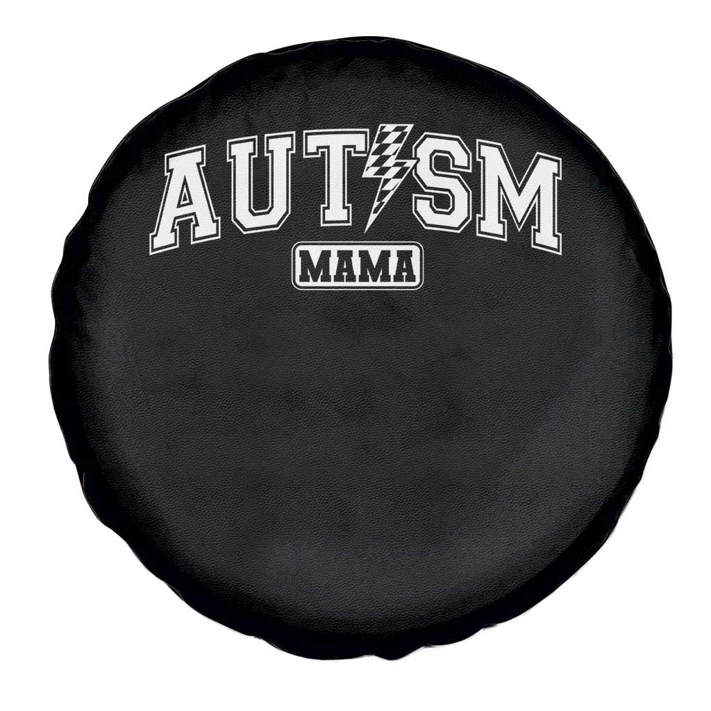 Autism Mama Lightning Bolt Checkered Spare Tire Cover Autistic Mom Blessed