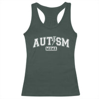Autism Mama Lightning Bolt Checkered Racerback Tank Top Autistic Mom Blessed