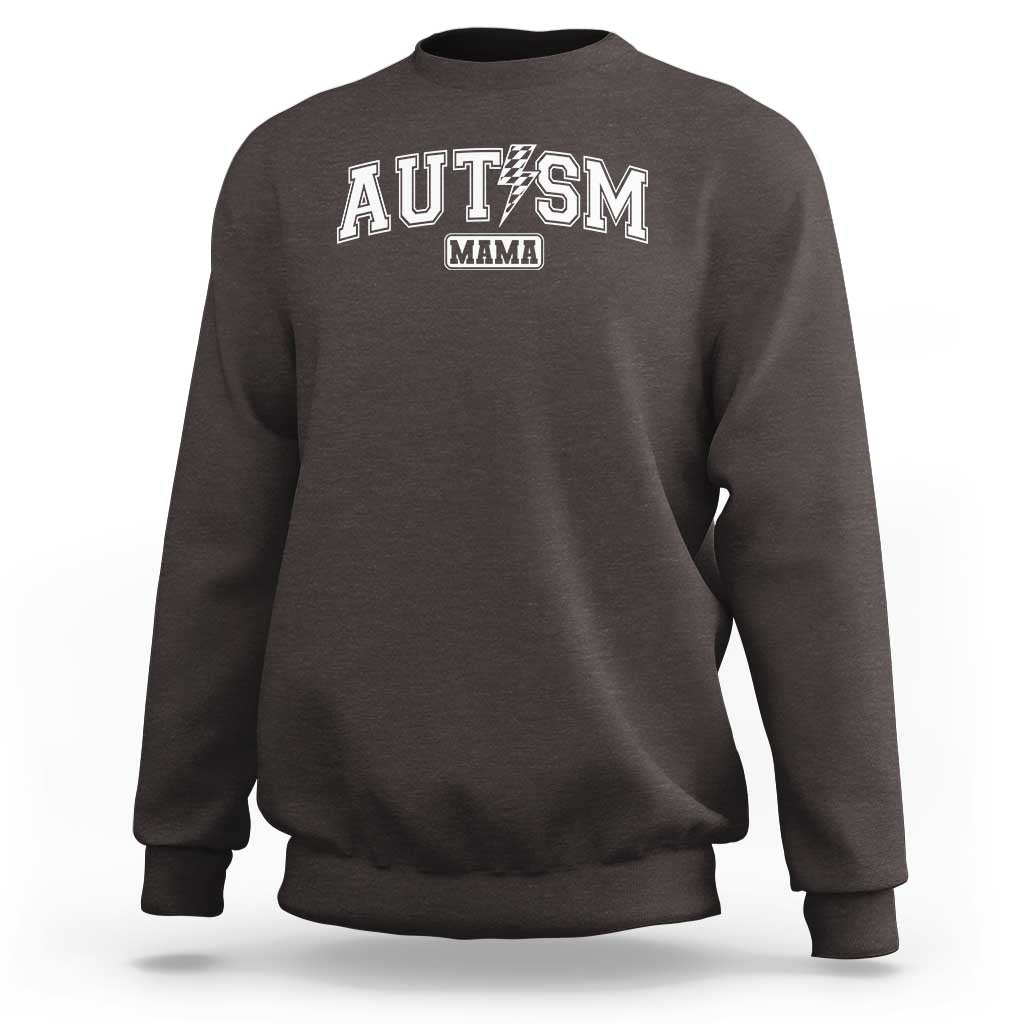 Autism Mama Lightning Bolt Checkered Sweatshirt Autistic Mom Blessed