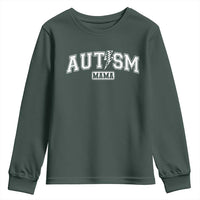 Autism Mama Lightning Bolt Checkered Youth Sweatshirt Autistic Mom Blessed