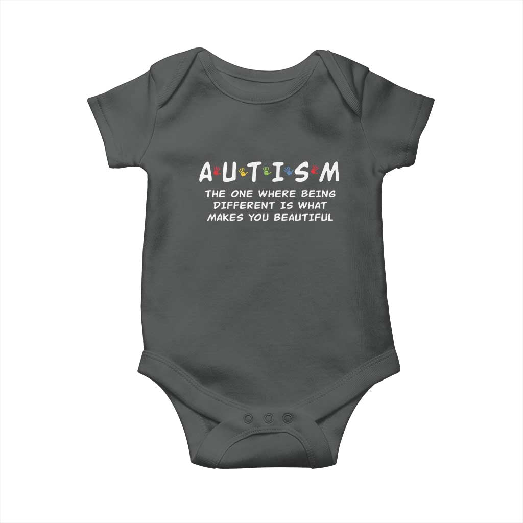 Friends Autism Baby Onesie The One Where Being Different is What Makes You Beautiful