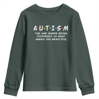 Friends Autism Youth Sweatshirt The One Where Being Different is What Makes You Beautiful