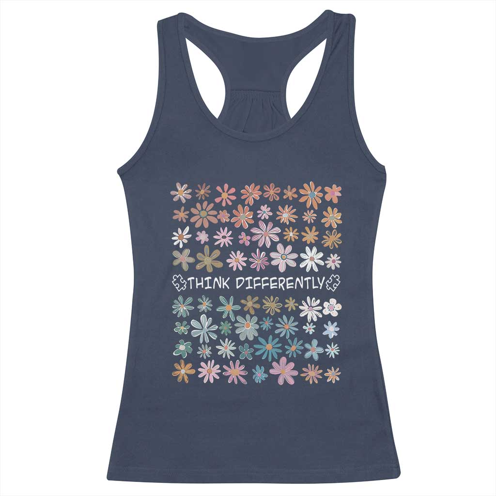 Autism Awareness Racerback Tank Top Think Differently Neurodiversity Sped Teacher