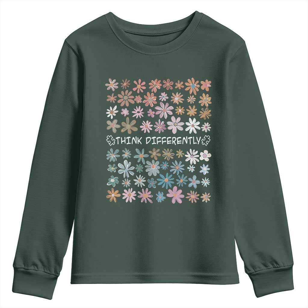 Autism Awareness Youth Sweatshirt Think Differently Neurodiversity Sped Teacher