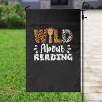 Wild About Reading Garden Flag Cute Animal Print Reading Lover Kids Teachers
