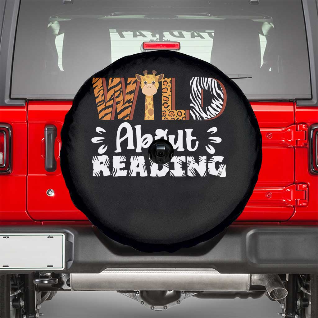 Wild About Reading Spare Tire Cover Cute Animal Print Reading Lover Kids Teachers