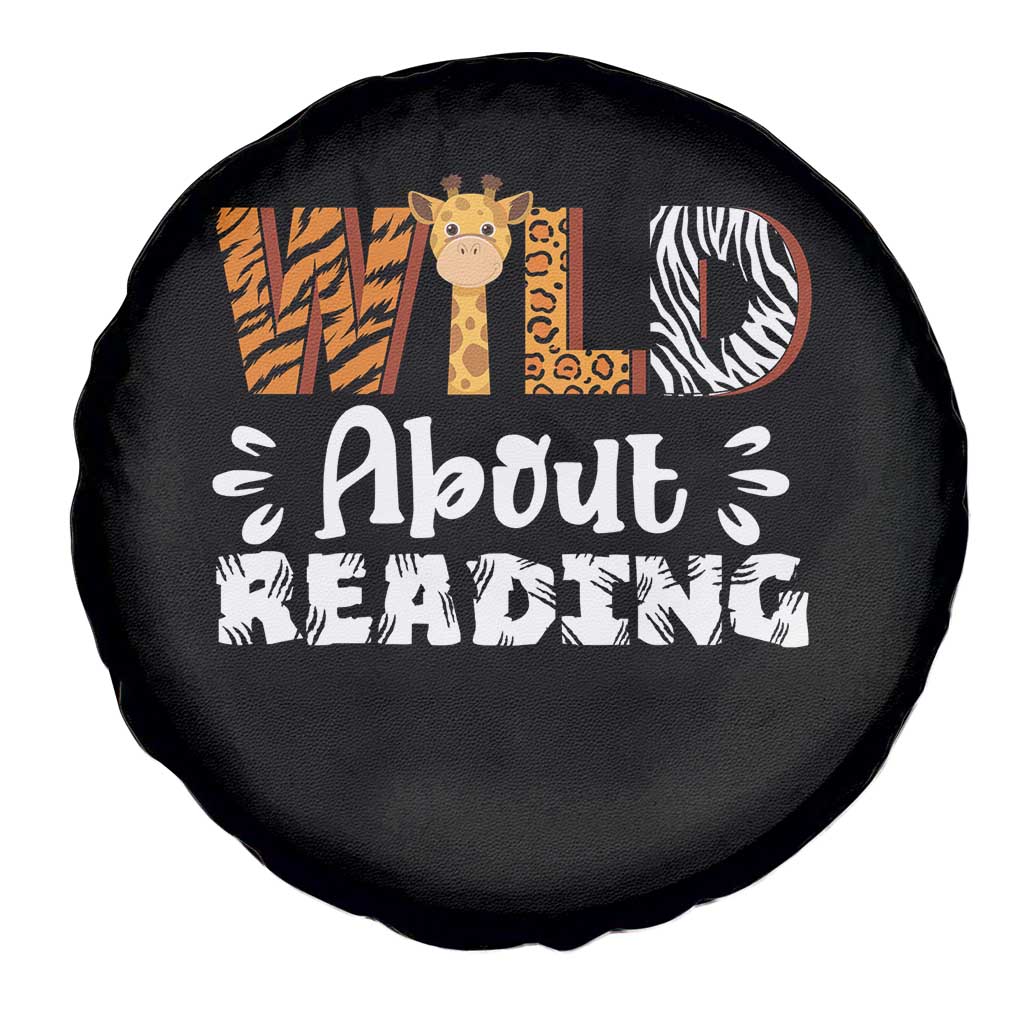 Wild About Reading Spare Tire Cover Cute Animal Print Reading Lover Kids Teachers