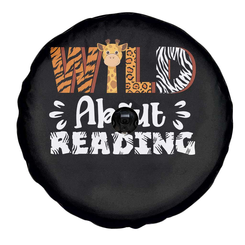 Wild About Reading Spare Tire Cover Cute Animal Print Reading Lover Kids Teachers