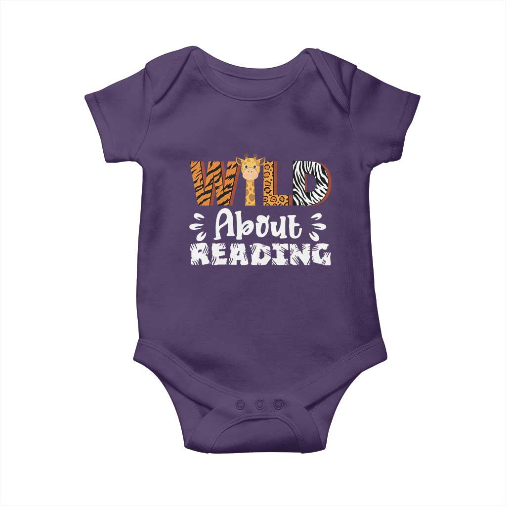 Wild About Reading Baby Onesie Cute Animal Print Reading Lover Kids Teachers