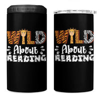 Wild About Reading 4 in 1 Can Cooler Tumbler Cute Animal Print Reading Lover Kids Teachers