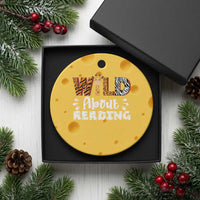Wild About Reading Ceramic Ornament Cute Animal Print Reading Lover Kids Teachers