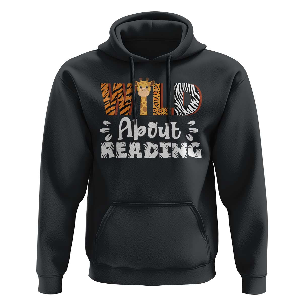 Wild About Reading Hoodie Cute Animal Print Reading Lover Kids Teachers