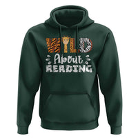 Wild About Reading Hoodie Cute Animal Print Reading Lover Kids Teachers