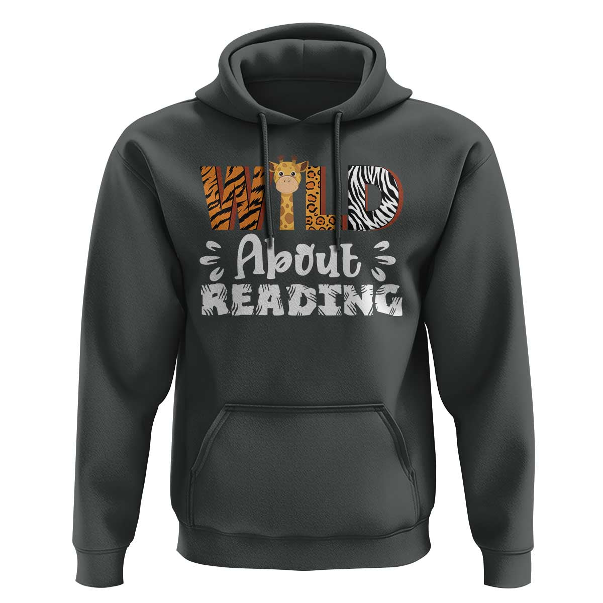 Wild About Reading Hoodie Cute Animal Print Reading Lover Kids Teachers