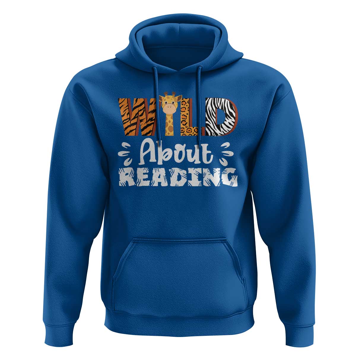 Wild About Reading Hoodie Cute Animal Print Reading Lover Kids Teachers