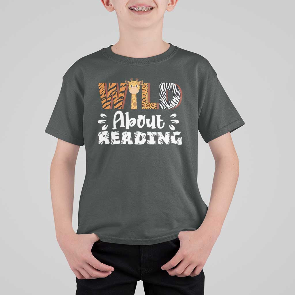 Wild About Reading T Shirt For Kid Cute Animal Print Reading Lover Kids Teachers