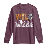 Wild About Reading Long Sleeve Shirt Cute Animal Print Reading Lover Kids Teachers