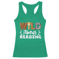 Wild About Reading Racerback Tank Top Cute Animal Print Reading Lover Kids Teachers