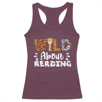 Wild About Reading Racerback Tank Top Cute Animal Print Reading Lover Kids Teachers
