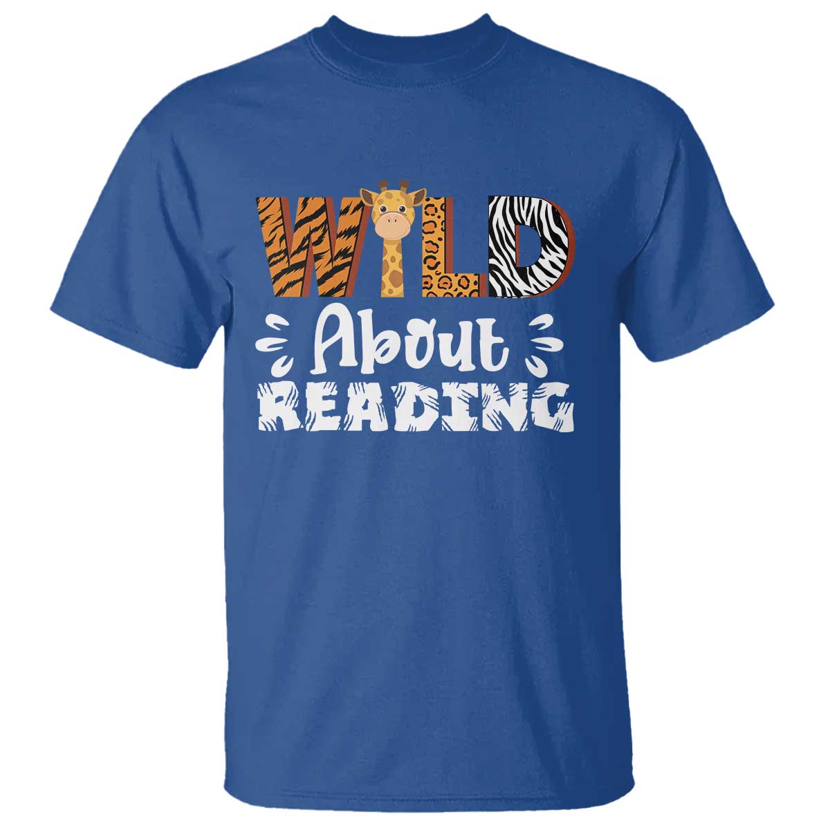Wild About Reading T Shirt Cute Animal Print Reading Lover Kids Teachers