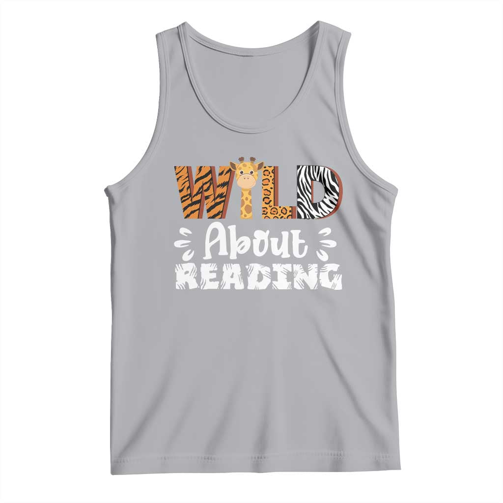 Wild About Reading Tank Top Cute Animal Print Reading Lover Kids Teachers