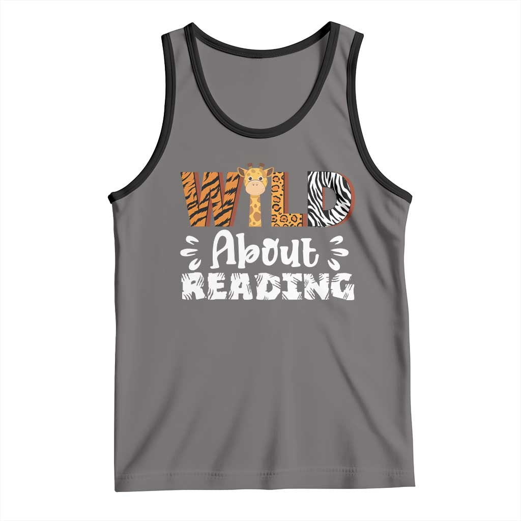Wild About Reading Tank Top Cute Animal Print Reading Lover Kids Teachers