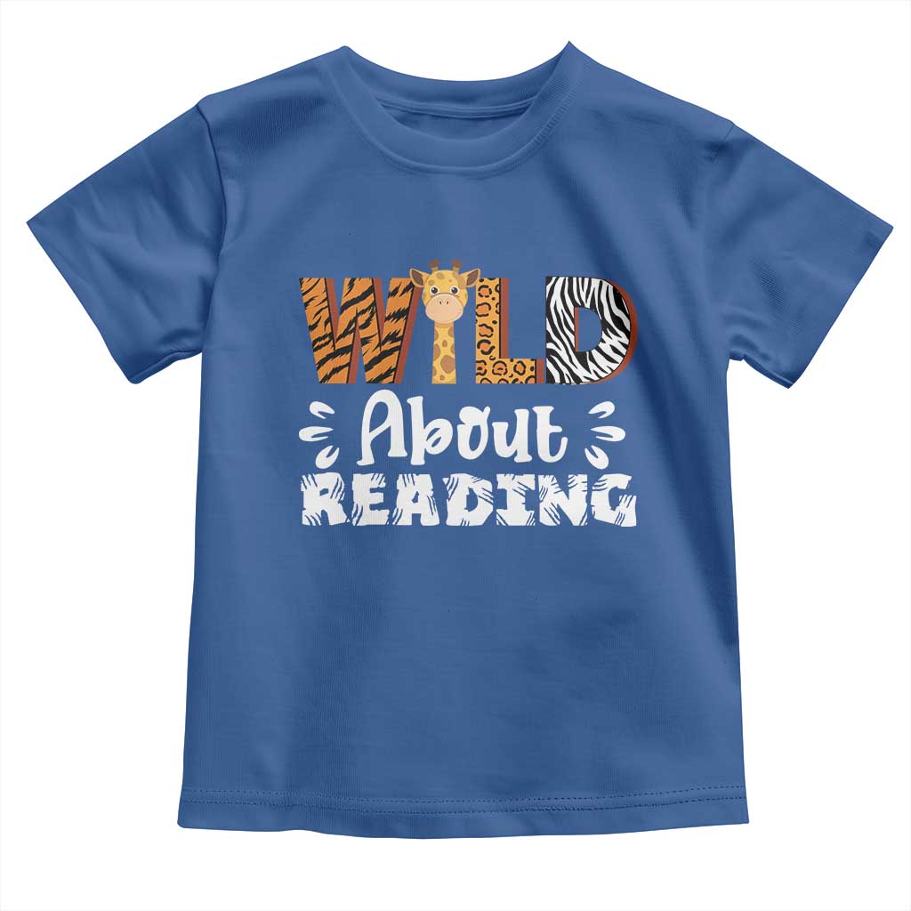 Wild About Reading Toddler T Shirt Cute Animal Print Reading Lover Kids Teachers
