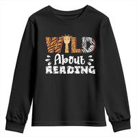 Wild About Reading Youth Sweatshirt Cute Animal Print Reading Lover Kids Teachers