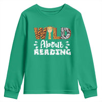 Wild About Reading Youth Sweatshirt Cute Animal Print Reading Lover Kids Teachers