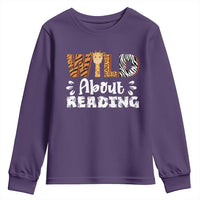 Wild About Reading Youth Sweatshirt Cute Animal Print Reading Lover Kids Teachers