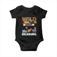 Wild About Reading Baby Onesie Cute Animal Book Lover Kids Teachers