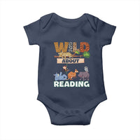 Wild About Reading Baby Onesie Cute Animal Book Lover Kids Teachers