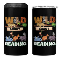 Wild About Reading 4 in 1 Can Cooler Tumbler Cute Animal Book Lover Kids Teachers