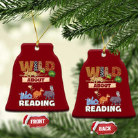 Wild About Reading Ceramic Ornament Cute Animal Book Lover Kids Teachers